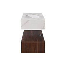 Load image into Gallery viewer, Bathroom Vanity Floating Wall Mounted Bathroom Cabinet Glossy Cabinet Storage Wooden Vanity with Ceramic Basin Sink and 1 Drawer - 2 Boxes