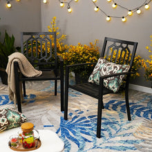 Load image into Gallery viewer, Alyah Metal Outdoor Stackable Dining Armchair (Set of 2)