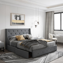 Load image into Gallery viewer, King Losada Upholstered Storage Bed with Wingback - 4 drawers
