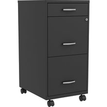 Load image into Gallery viewer, Black Soho 3 -Drawer Mobile Steel Vertical Filing Cabinet
