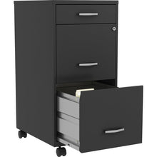 Load image into Gallery viewer, Black Soho 3 -Drawer Mobile Steel Vertical Filing Cabinet