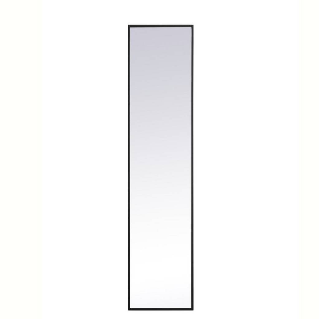 Metal frame rectangle mirror 14 inch in Black Elegant Lighting