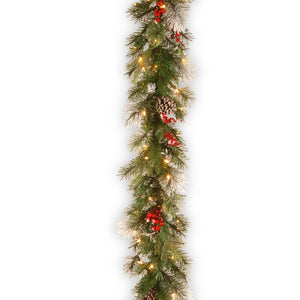 108'' in. Lighted Faux Garland, (Set of 2)