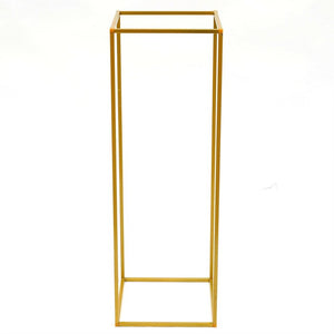 10 Pieces Square Metal Wedding Display Flower Stand Post Holder (Gold)