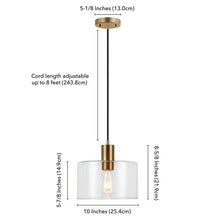 Load image into Gallery viewer, 1 - Light Single Drum Pendant (Set of 2) #AD227