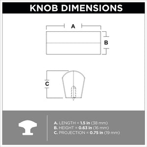 1 1/2" Length Rectangle Knob Multipack (Set of 5) MRM/GL3535