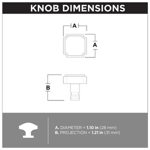1 1/8 Length Square Knob (SET OF 15)