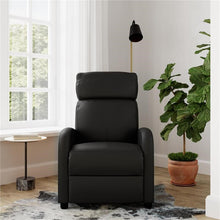 Load image into Gallery viewer, DHP Moyra Pushback Recliner in Black Faux Leather, 7727RR-OB