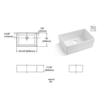 Load image into Gallery viewer, 24" L x 16" W Farmhouse Kitchen Sink #2383HW