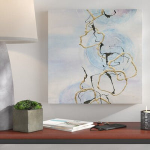 'Abstract Lines on Pastel II' Acrylic Painting Print on Wrapped Canvas - 431CE
