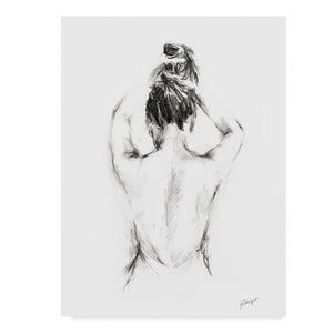 'Back Study I' Watercolor Painting Print on Wrapped Canvas #ND1048