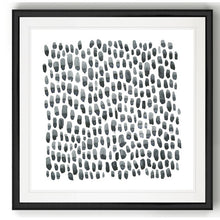 Load image into Gallery viewer, &#39;Blue Gray Tessera I&#39; - Painting Print on Canvas with Black Frame #1540HW
