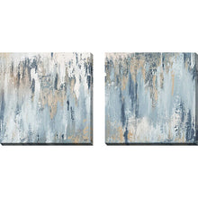 Load image into Gallery viewer, &#39;Blue Illusion Square&#39; 2 Piece Acrylic Painting Print Set 7799
