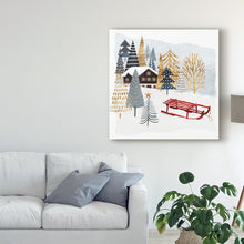 Load image into Gallery viewer, &#39;Christmas Chalet II&#39; Painting on Wrapped Canvas AP426
