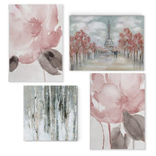 Load image into Gallery viewer, &#39;Contemporary Pink&#39; 4 Piece Painting Print Set on Canvas AP371

