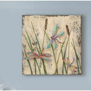 'Dancing Dragonflies I' Acrylic Painting Print on Wrapped Canvas #2515HW