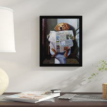 Load image into Gallery viewer, &#39;Dog Gone Funny Dog Reading Newspaper&#39; Framed Graphic Art Print  GL80
