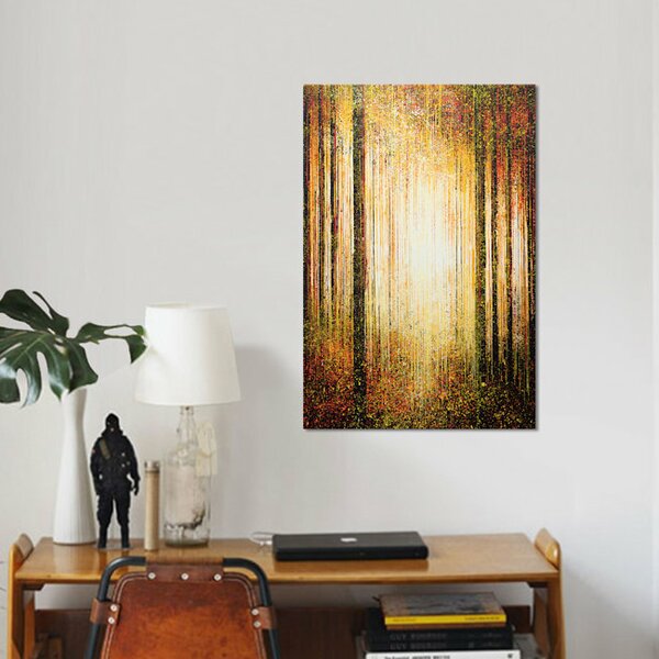 'Golden Light through Trees' Graphic Art Print on Canvas 26 x 40 3312RR