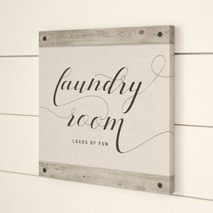 'Laundry Room' by Amanda Murray - Wrapped Canvas Textual Art Print 12" x 12" #2570HW