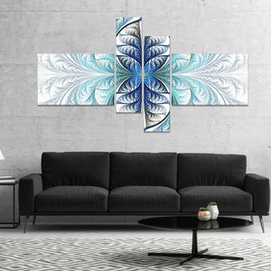 'Light Blue Stained Glass Texture' Graphic Art Print Multi-Piece Image on Canvas #1810HW
