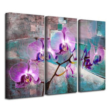 Load image into Gallery viewer, 'Painted Petals XIX' - 3 Piece Wrapped Canvas Print Set 990CDR