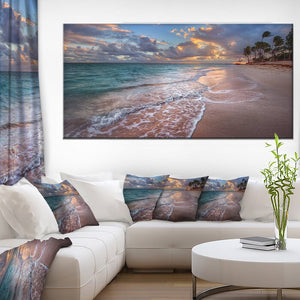 'Palm Trees on Clear Sandy Beach' Photographic Print on Wrapped Canvas 28" H x 60" W  #2097HW