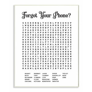 'Phone Crossword Puzzle Bathroom Word Design' Graphic Art 8014