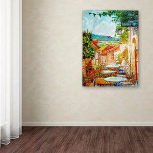 'Provence Cafe Morning' Painting Print on Wrapped Canvas (LW77)