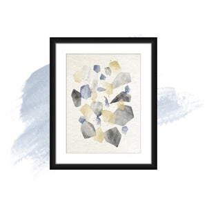 'Stone Rain-A' - Picture Frame Graphic Art Print in White (SB1229)