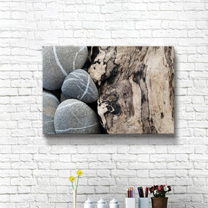 'Stone and Driftwood' Photographic Print on Canvas #AD294