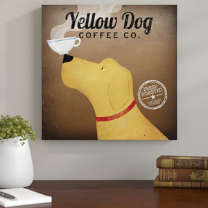 'Yellow Dog Coffee Co.' - Vintage Advertisement Wrapped Canvas Graphic Art Print 4484RR