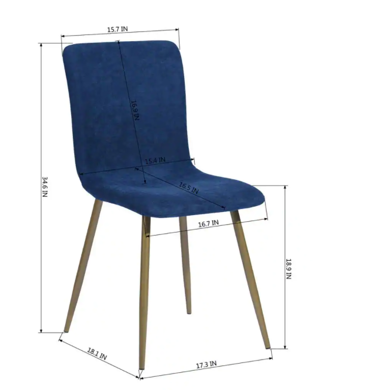 Scargill Blue Upholstered Textured Fabric Dining Chairs (Set of 4