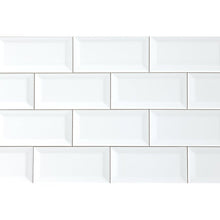 Load image into Gallery viewer, White 3" x 6" Beveled Ceramic Subway Tiles 3612RR
