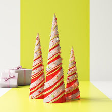 Load image into Gallery viewer, 3 Piece Cone Christmas Decoration Lighted Display Set 3314RR