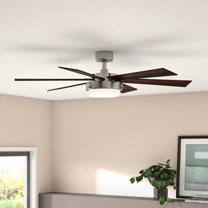 52" Corsa 6 - Blade Standard Ceiling Fan with Pull Chain and Light Kit Included (SB1197)