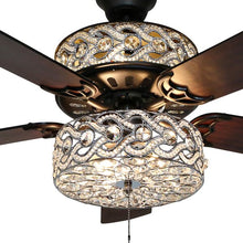 Load image into Gallery viewer, 52" Elkton 5 - Blade Crystal Ceiling Fan 3166RR