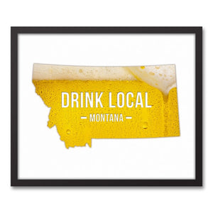'Montana Drink Local Beer' Graphic Art Print on Canvas, #6647