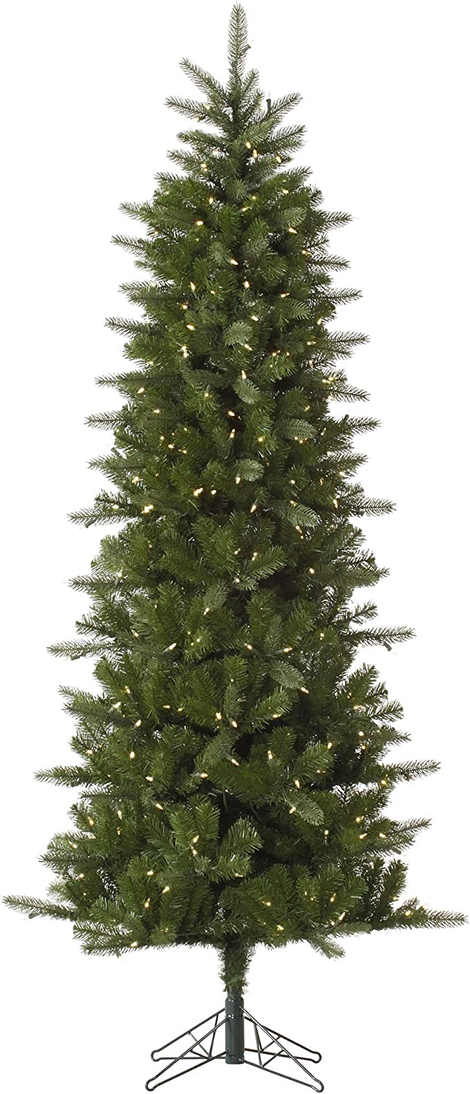 10' Carolina Pencil Spruce Artificial Christmas Tree, Warm White Dura-Lit® LED Lights - Faux Christmas Tree - Seasonal Indoor Home Decor