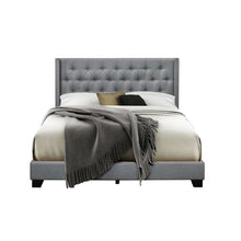 Load image into Gallery viewer, Aadvik Tufted Gray Upholstered Low Profile Standard Bed Queen *AS IS #1430HW