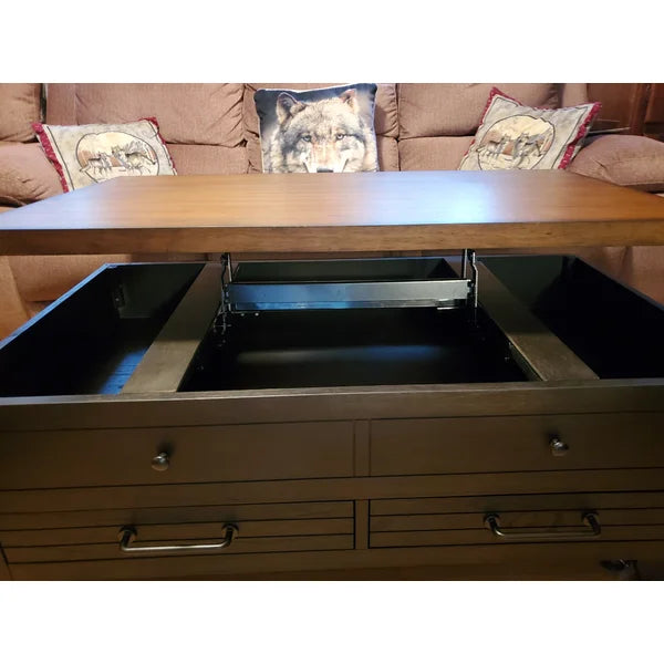 Abhinav Solid + Manufactured Wood Lift Top 4 Legs Coffee Table with St