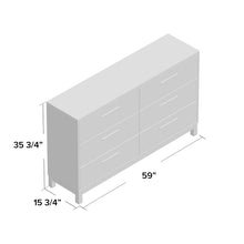 Load image into Gallery viewer, Antique gray Adam 6 Drawer Double Dresser