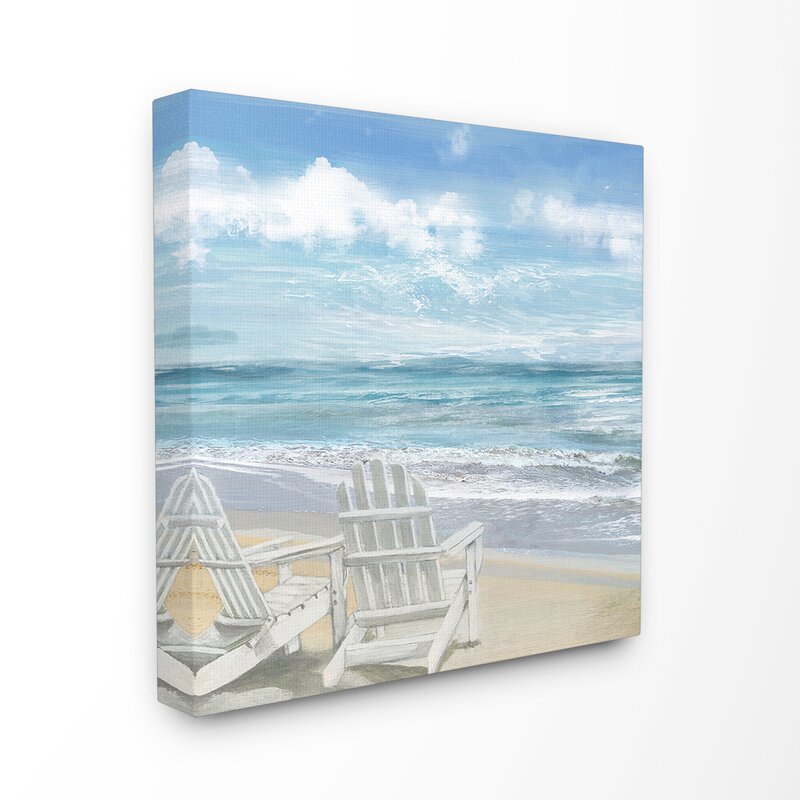'Adirondack Chairs on the Beach' Graphic Art Print 5478RR