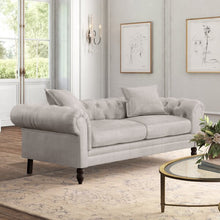 Load image into Gallery viewer, Aida 85" Wide Rolled Arm Chesterfield Sofa Gray