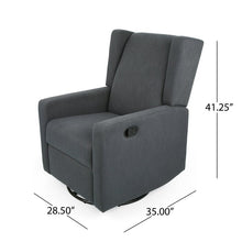Load image into Gallery viewer, Aldrin Manual Swivel Recliner Charcoal #1923HW