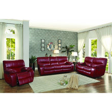 Load image into Gallery viewer, Alejoa 88" Wide Leather Match Pillow Top Arm Reclining Sofa Red 3525RR
