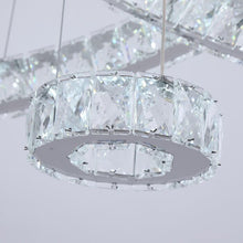 Load image into Gallery viewer, 10.6&#39;&#39; H x 25.1&#39;&#39; W x 25.1&#39;&#39; D Altus 3 Light Unique Geometric LED Chandelier with Crystal Accents
