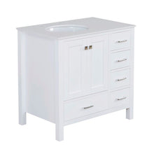 Load image into Gallery viewer, Aneira Full Cabinet 36" Single Bathroom Vanity Set White AS IS