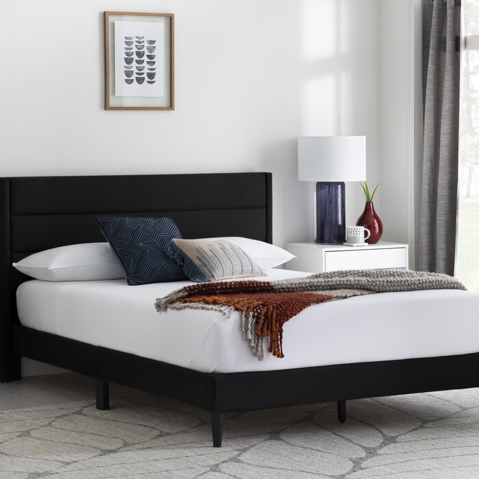 Annaalicia Upholstered Low Profile Platform Bed Twin XL Black