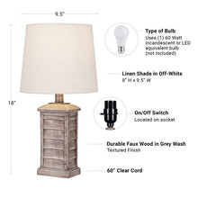 Load image into Gallery viewer, Apria 18" Gray Wash Table Lamp (209MM)