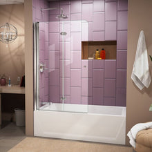 Load image into Gallery viewer, Aqua Fold 36" W x 58" H Folding Semi-Frameless Tub Door 3377RR